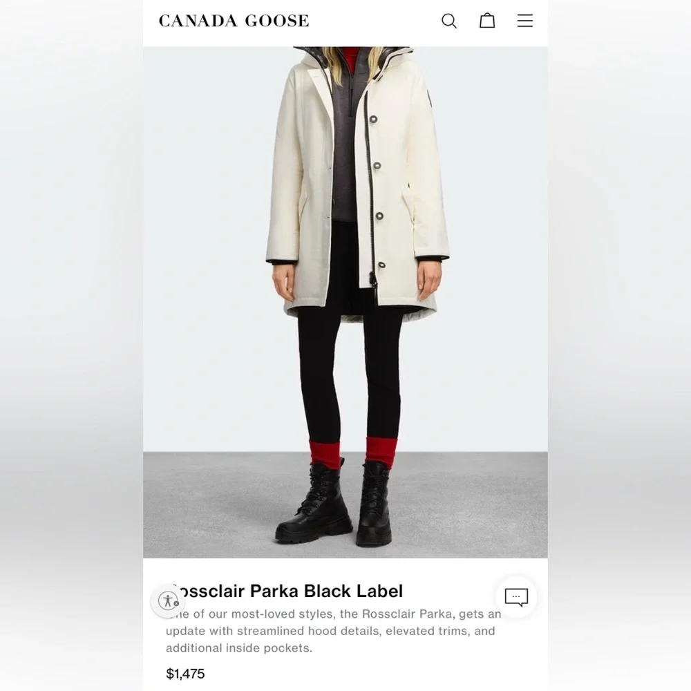 Authentic Canada goose Rossclair Parka North Star White with Genuine FUR - Picture 6 of 11